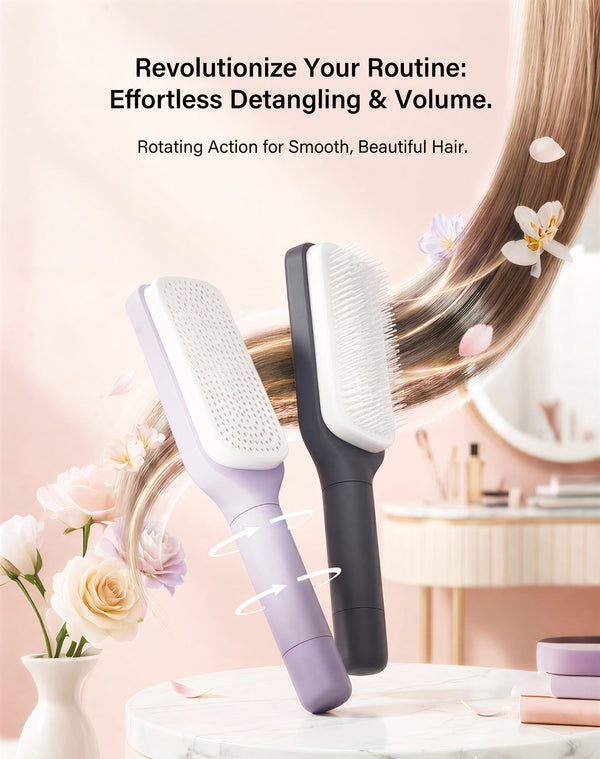 Effortless Self-Cleaning Hair Brush