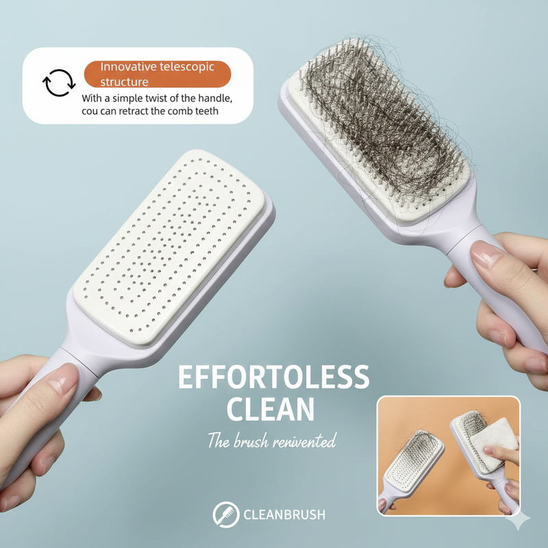 Effortless Self-Cleaning Hair Brush