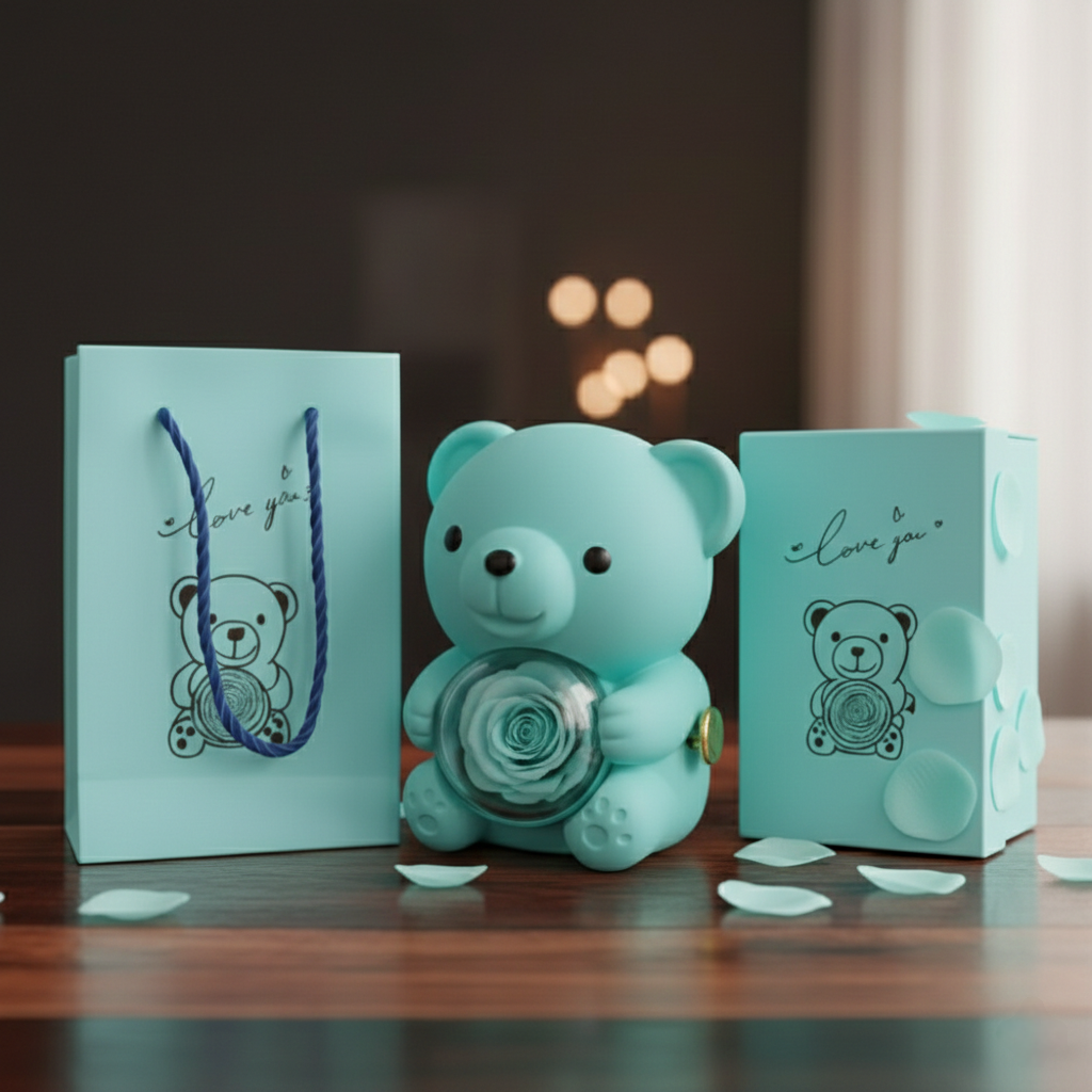 Rose Bear Teddy with Gift Box