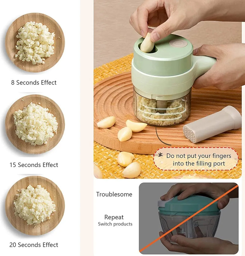 4 in 1 Portable Electric Vegetable Cutter Set