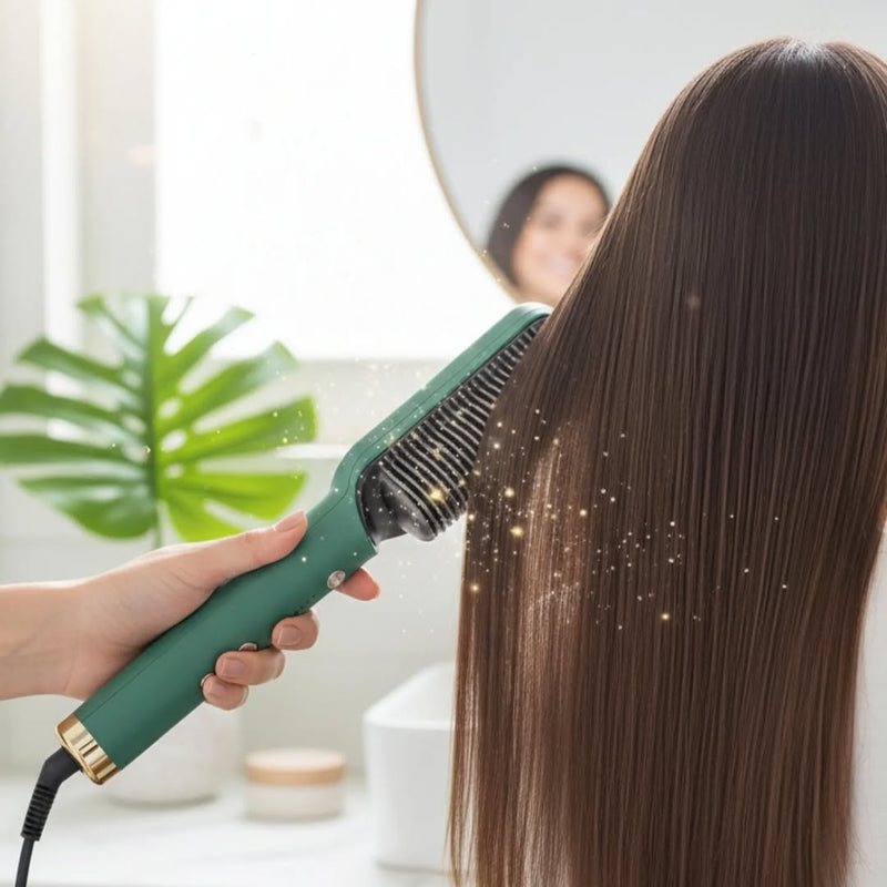 Hair Straightener Comb for Women Hair Straightener Brush  (Multicolor)