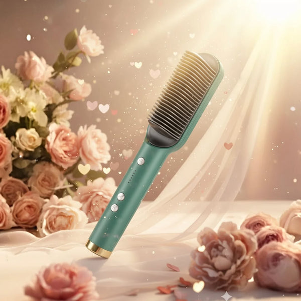 Hair Straightener Comb for Women Hair Straightener Brush  (Multicolor)