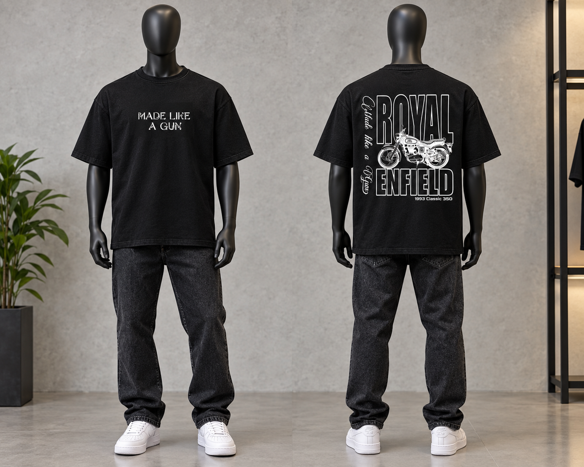 ROYAL ENFIELD CUSTOM PRINTED OVER-SIZED TEE