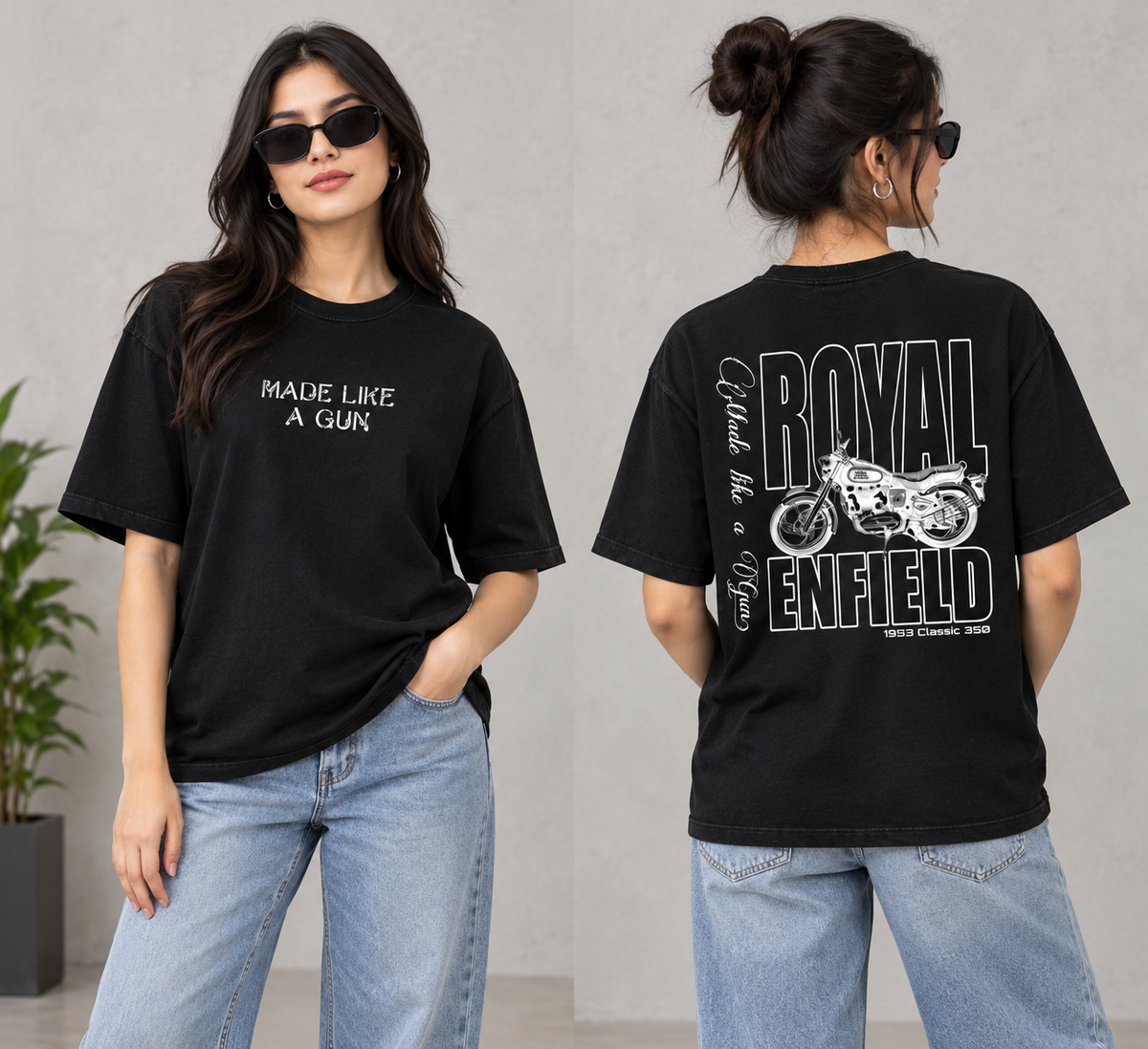 ROYAL ENFIELD CUSTOM PRINTED OVER-SIZED TEE